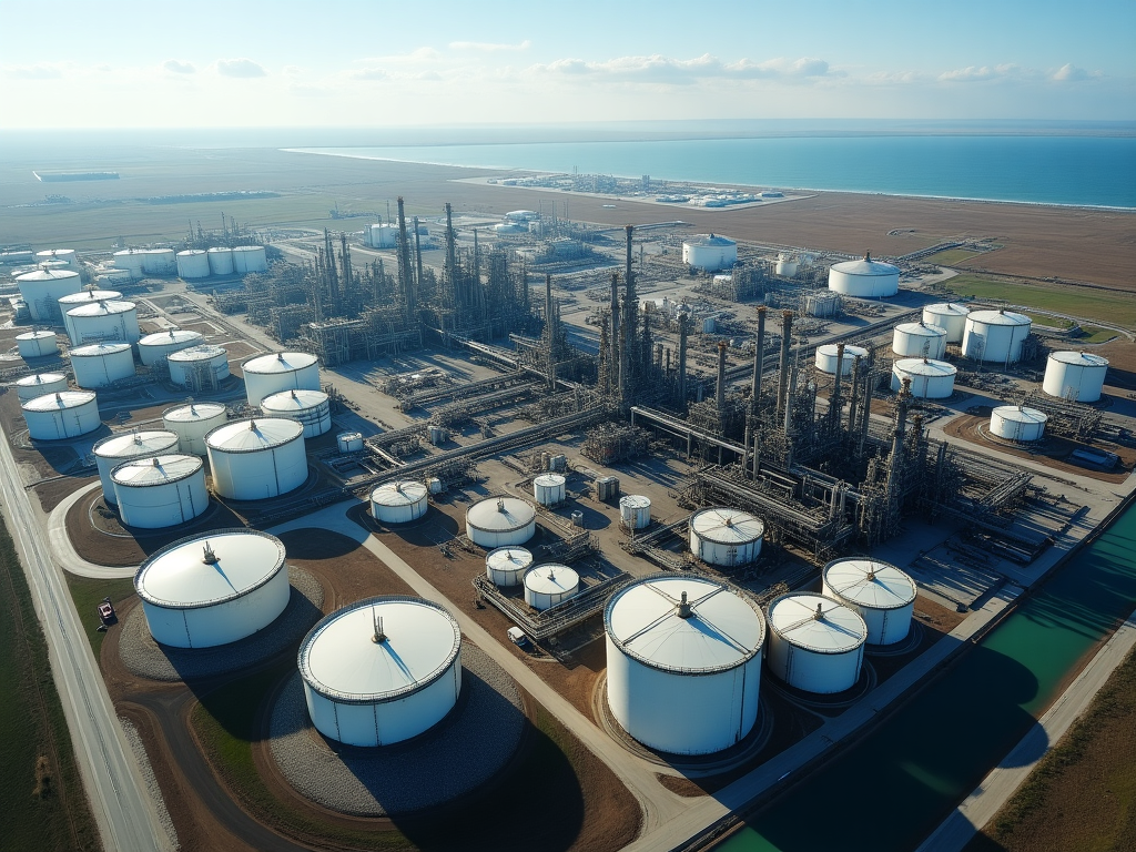 Vista aérea de instalaciones petroleras en México