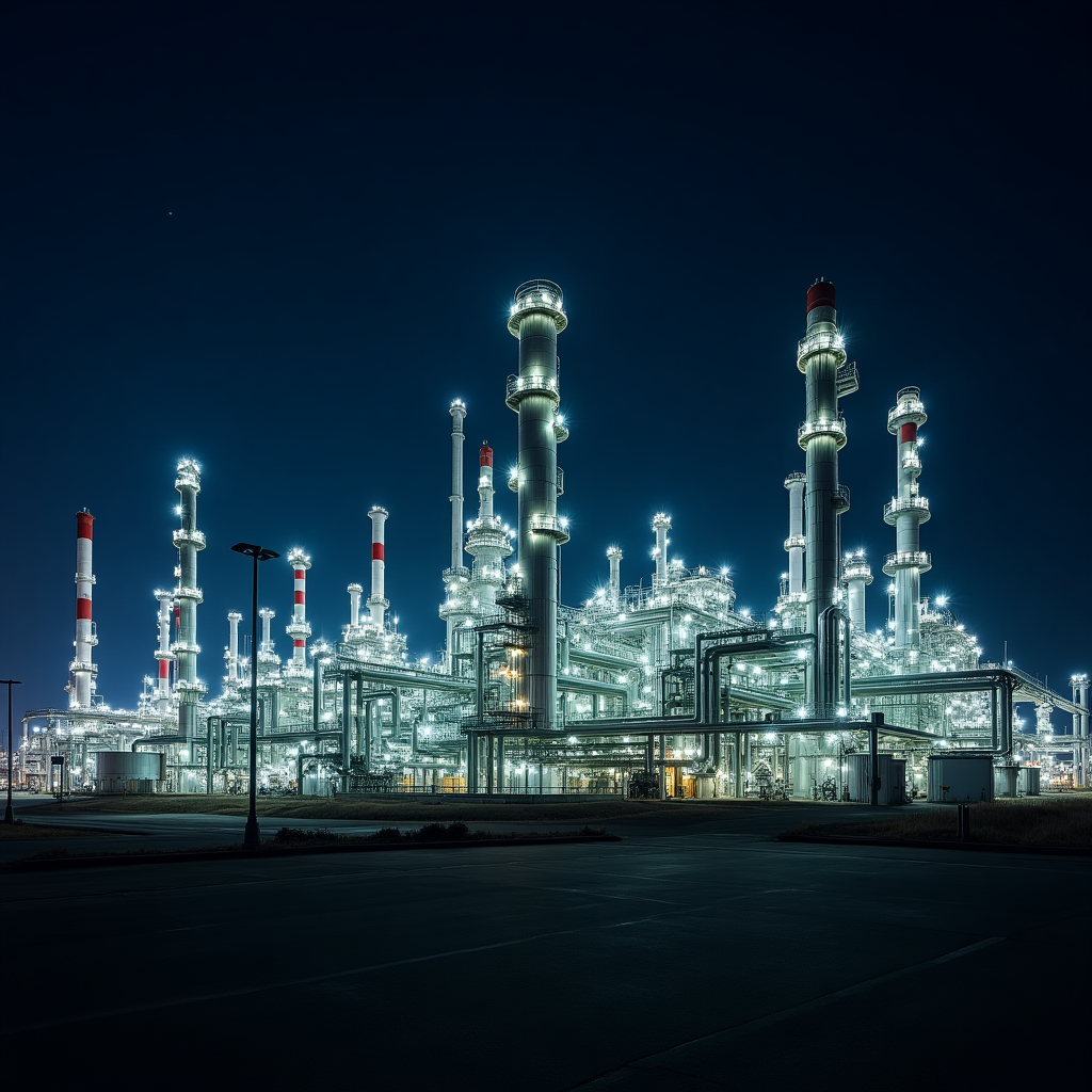 Refinería petrolera moderna con tecnología avanzada